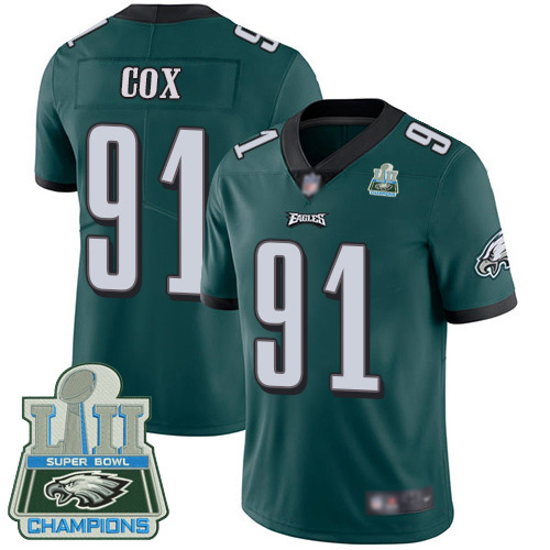 Men Philadelphia Eagles #91 Fletcher Cox Midnight Green Team Color Vapor Untouchable NFL Jersey Limited Player 100th